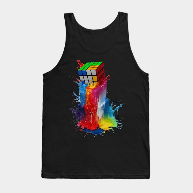 Melting Rubiks Cube Tank Top by CraftingHouse's Design